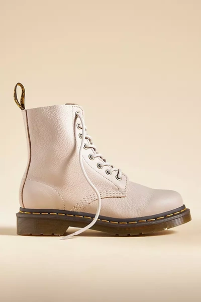 Dr. Martens' 1460 Pascal Virginia Leather Boots In Beige