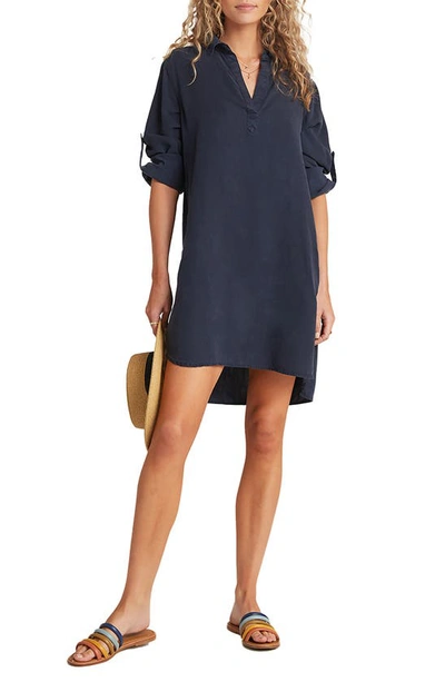 Bella Dahl Roll Sleeve Shirt Dress In Endless Sea