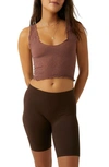 Free People Here For You Racerback Crop Camisole In Brown