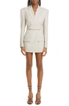 Alexander Wang Tailored Belted Blazer Dress With Logo Embroidery Feather