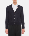 THOM BROWNE JERSEY STITCH RELAXED FIT V NECK CARDIGAN