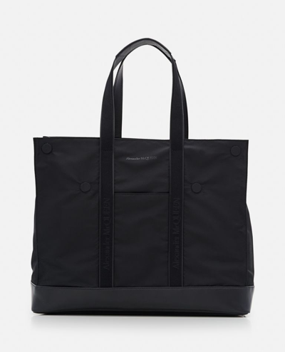 Alexander Mcqueen De Manta Tote  Bag In Black