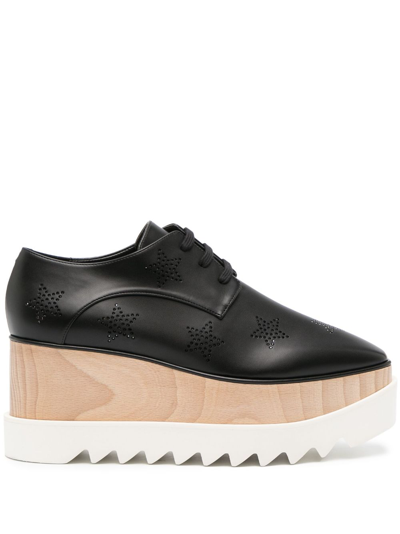 Stella Mccartney Black Elyse Platform Derbys In Multi-colored