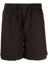 YMC YOU MUST CREATE BROWN DRAWSTRING WAISTBAND DECK SHORTS,P9UMC20052360