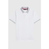 PSYCHO BUNNY - DAMON PIQUE POLO SHIRT WITH CONTRAST TRIM IN WHITE B6K928Y1PC