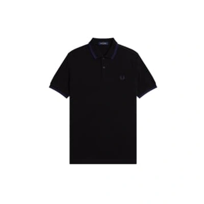 Fred Perry Slim Fit Twin Tipped Polo Black / French Navy / French Navy