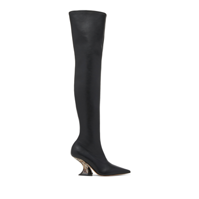 Casadei Elodie Eco Leather - Woman Over The Knee Boots Black 39