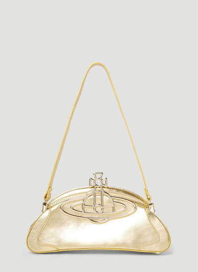 Vivienne Westwood Amber Metallic Clutch Bag In Gold | ModeSens