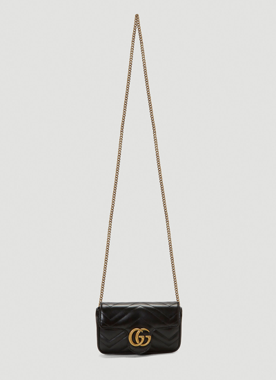 Gucci Gg Marmont Super Mini Shoulder Bag In Black
