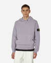 Stone Island Garment Dyed Hooded Sweatshirt Lavender In Purple