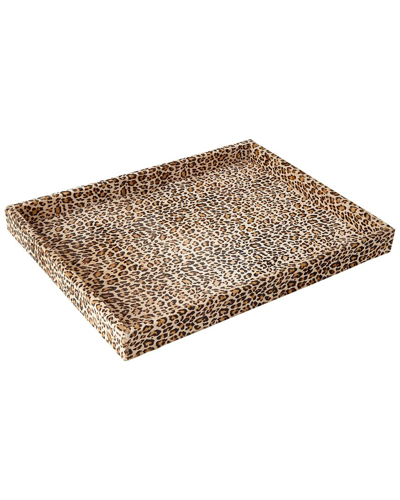 Global Views Cheetah Hair-on-hide Tray In Black
