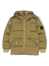 STONE ISLAND JUNIOR COMPASS-PATCH PADDED HOODED JACKET