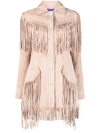 Philipp Plein Oversized Fringed Suede Shirt Jacket In Neutrals