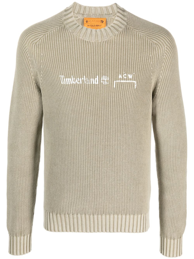 A-cold-wall* X Timberland Logo-print Cotton Jumper In Neutrals