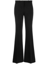 Theory Demitria Stretch Virgin Wool Flare Pants In Black