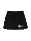 MSGM LOGO-PRINT DRAWSTRING COTTON SKIRT