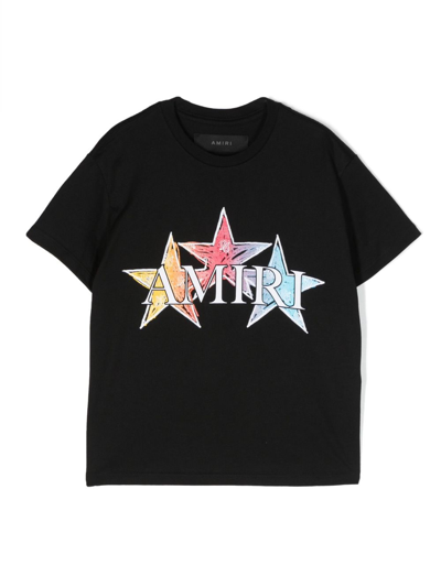 Amiri Kids' Stars And Logo-print Cotton-jersey T-shirt 4-12 Years In Black