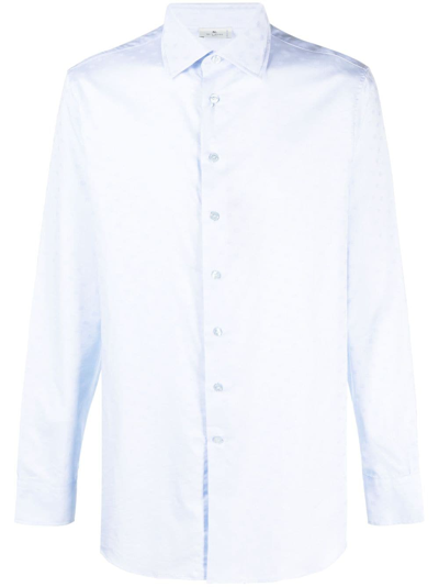 Etro Paisley Jacquard Shirt In Light Blue