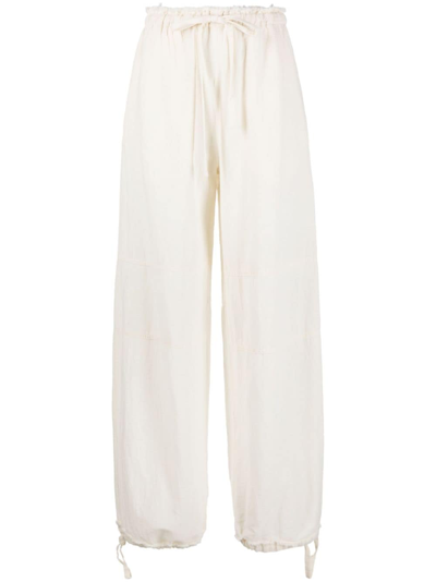 Acne Studios Drawstring-detail Palazzo Pants In White