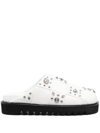 TOGA VIRILIS STUD-EMBELLISHED LEATHER SLIPPERS