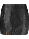 REMAIN MID-RISE ZIP-UP LEATHER MINISKIRT