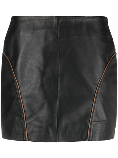 Remain Jula Leather Mini Skirt In Schwarz