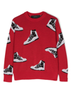 AMIRI PATTERNED INTARSIA-KNIT WOOL SWEATER