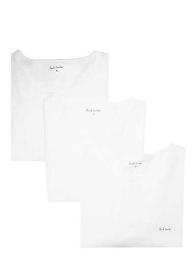 Paul Smith Logo-print Cotton T-shirt (pack Of Three) In White
