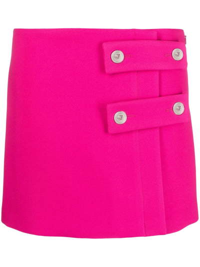 Versace Low-rise Buttoned Skirt In Pink