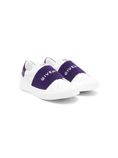 Givenchy Kids' Embroidered-logo Slip-on Sneakers In White