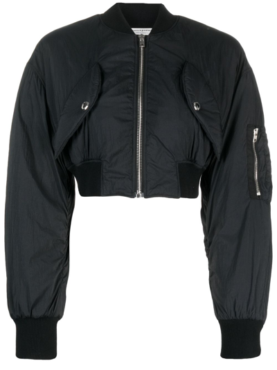 Philosophy Di Lorenzo Serafini Cropped Padded Bomber Jacket In Black