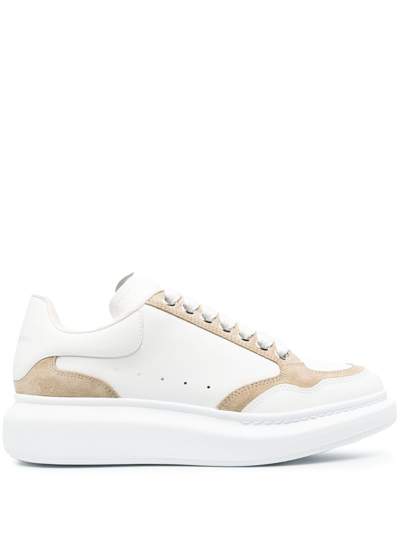 Alexander Mcqueen Two-tone Lace-up Trainers In White