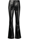 Philosophy Di Lorenzo Serafini Black Faux Leather Trousers For Women In Black