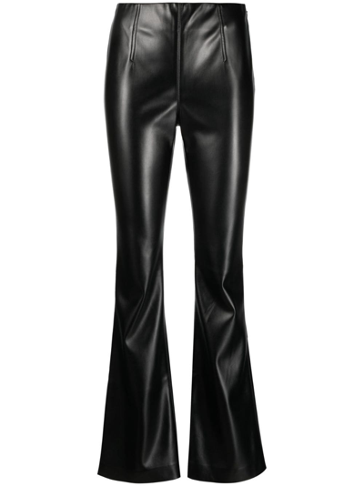 Philosophy Di Lorenzo Serafini Faux-leather Flared Trousers In Black