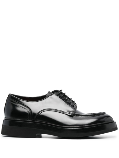 Santoni Patent Leather 40mm Derby Shoes In Black