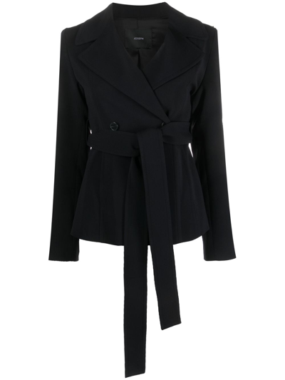 Joseph Notched-lapels Wrap-design Blazer In Black