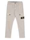 Stone Island Compass-badge Slim-fit Cargo Trousers In Grey