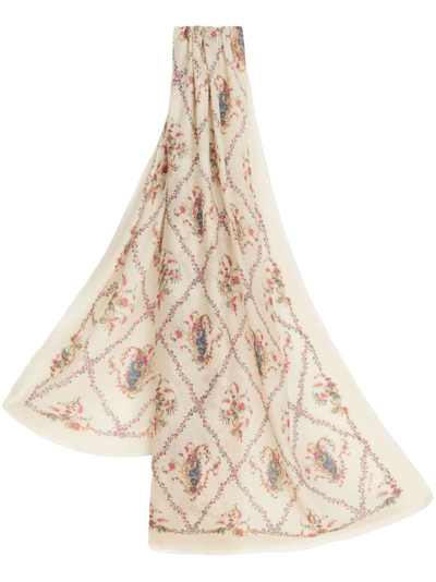Etro Floral-print Scarf In White