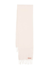 Acne Studios Logo-patch Wool Scarf In White
