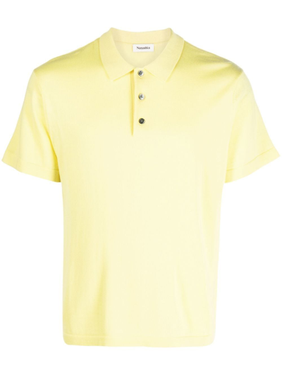 Nanushka Short-sleeve Merino Polo Shirt In Yellow