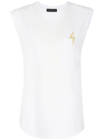 Giuseppe Zanotti Logo-embroidered Sleeveless Cotton Tank Top In White