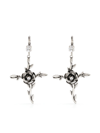 BLUMARINE FLORAL-CROSS DROP EARRINGS