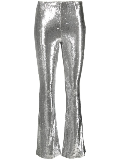 Philosophy Di Lorenzo Serafini Embellished Flared Trousers In Silver