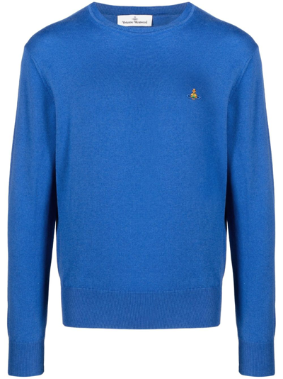 Vivienne Westwood Blue Cotton-wool Blend Orb Jumper