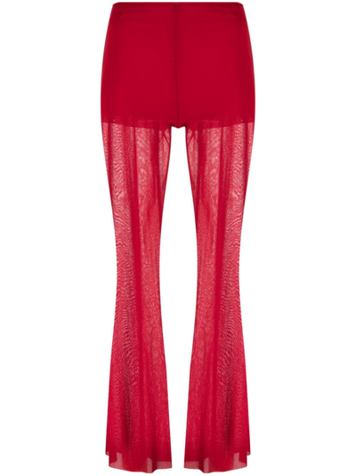 Philosophy Di Lorenzo Serafini Stretch Tulle Flared Pants In Red