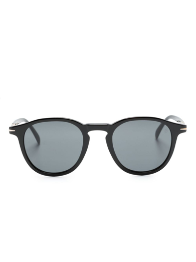 Eyewear By David Beckham Round-frame Tinted Sunglasses In Black