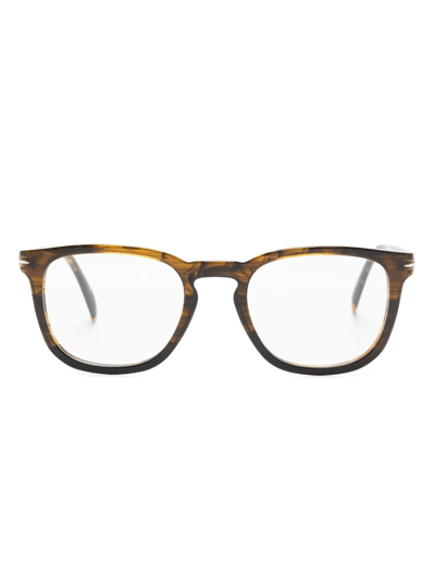 Eyewear By David Beckham Db 7022 Square-frame Glasses In Brown