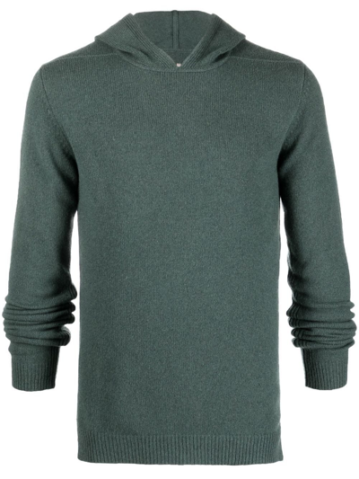 Rick Owens Green Cashmere Hoodie In 65 Teal
