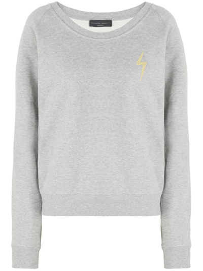 Giuseppe Zanotti Logo-embroidered Cotton Sweatshirt In Grey