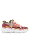 Chloé Nama Sneaker In Lower-impact Mesh In Brown